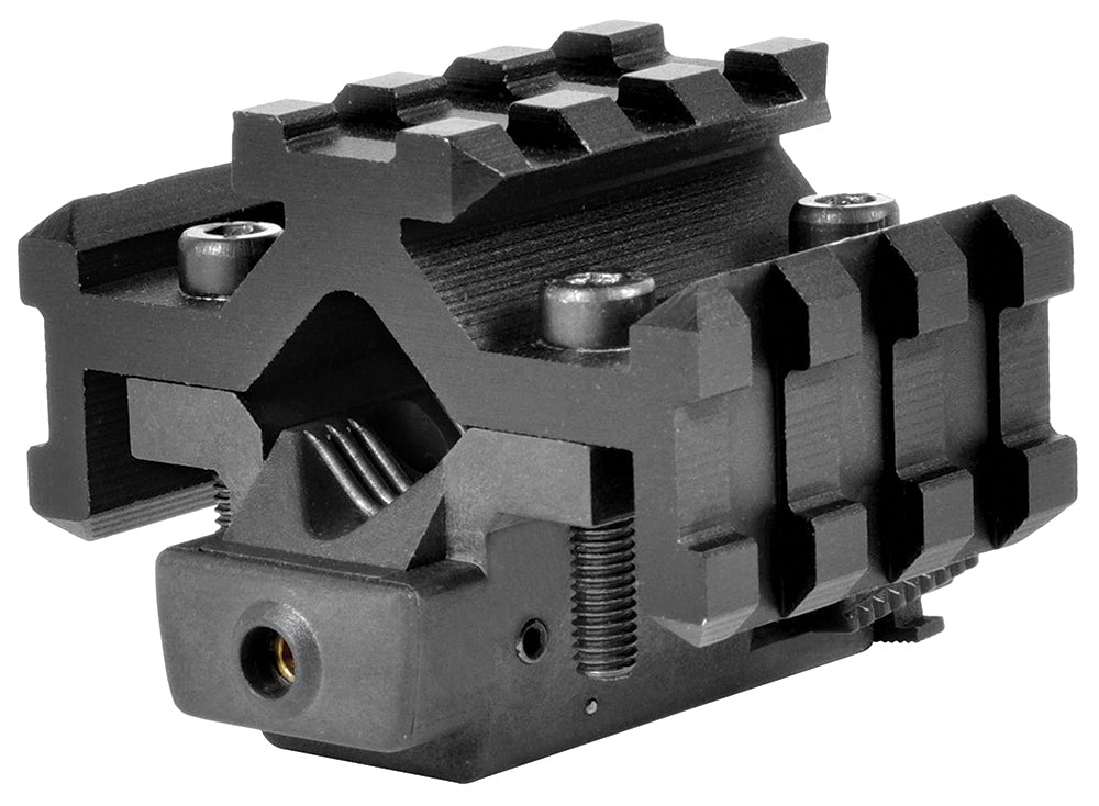 NcStar ATRLS Red Laser 5mW With 635-655nM Wavelength, Black Finish & Tri-Rail Universal Barrel Mount Fits Most Standard Rifle Barrel Diameters