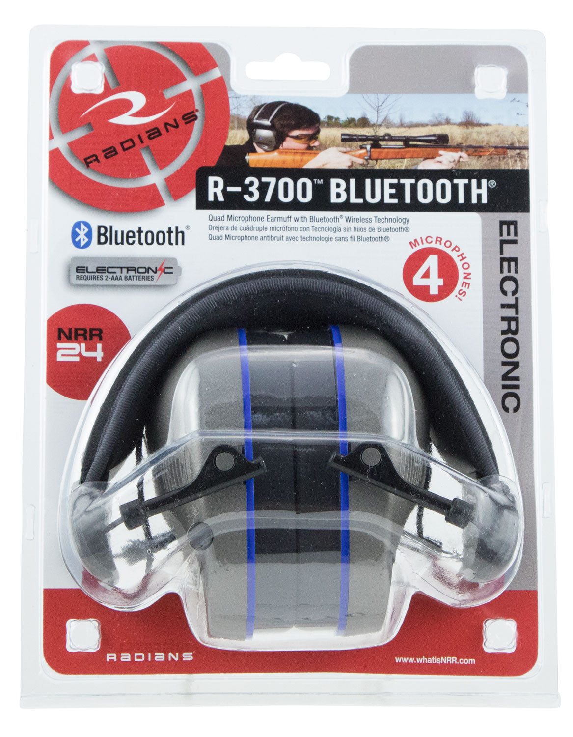 Radians R3700EECS Bluetooth Quad Electonic Earmuff