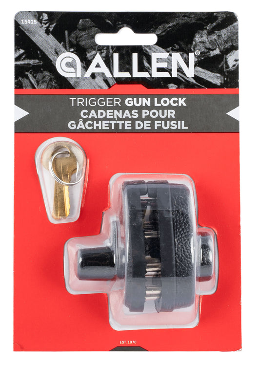 Allen 15415 Trigger Lock Open With Key Black Steel Firearm Fit- Handgun/Rifle/Shotgun