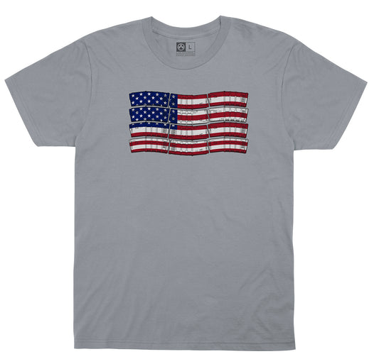 Magpul MAG1180-040-S P-Mag Flag Silver Cotton Short Sleeve Small