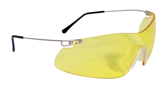 Radians CP5740CS Clay Pro Shooting Glasses Adult Amber Lens Wraparound Silver Frame