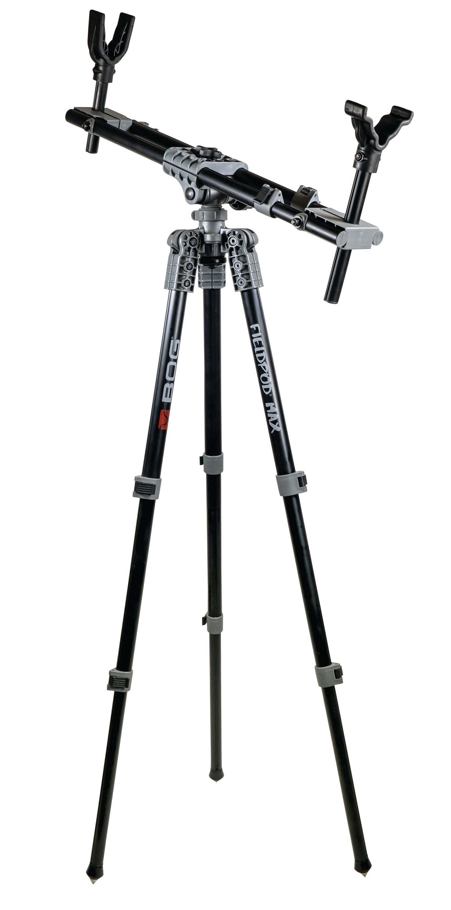 Bog-Pod 1100473 Fieldpod Max Tripod With Black Finish, Spike Feet, Carry Strap, Bubble Level, Independent Leg Adjustment & 20-48" Vertical Adjustment