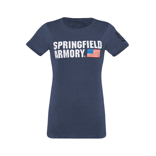 Springfield Armory GEP1661L American Flag Womens Midnight Navy Large Short Sleeve