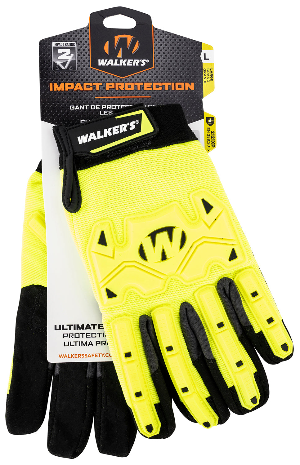 Walkers GWPSFHVFFPUIL2SM Cold Weather Impact Protection Black/Yellow Synthetic Leather Small