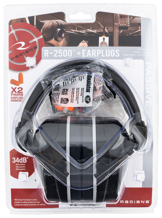 Radians R2500CS R2500 Passive Earmuff And Resistor 32 Earplug