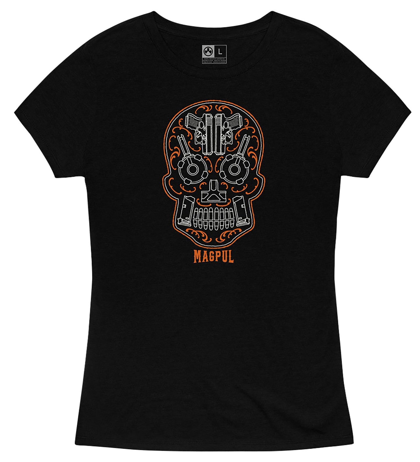 Magpul MAG1218001S Sugar Skull Womens Black Cotton/Polyester Short Sleeve Small