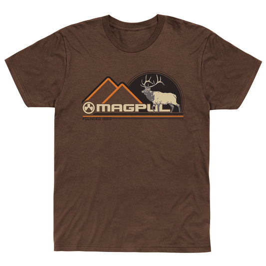 Magpul MAG1234-203-S Wapiti Brown Heather Cotton/Polyester Short Sleeve Small