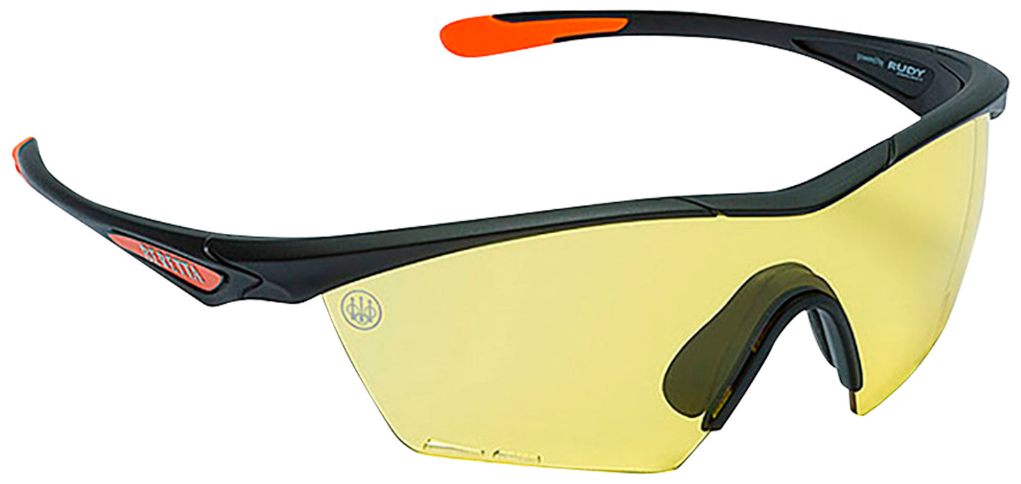 Beretta USA OC031A23540229UNI Clash Shooting Glasses Yellow Lens Black With Orange Accents Frame