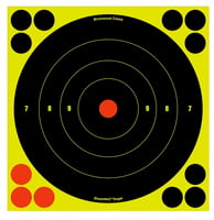 Birchwood Casey 34805 Shoot-N-C Reactive Target 8" Black/Yellow Self-Adhesive Paper Muzzleloader/Shotgun Chartreuse 6 Targets Includes Pasters