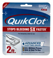 Adventure Medical Kits 50200025 QuikClot Stop Bleeding White Clotting Gauze