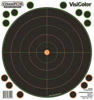 Champion Targets 46136 VisiColor Self-Adhesive Paper Pistol/Rifle Black/Orange 8" Bullseye Includes Pasters 5 Pack