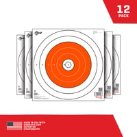 EZ-Aim 15496 Paper Targets Bullseye Paper Hanging 12" X 12" White/Orange 12 PK