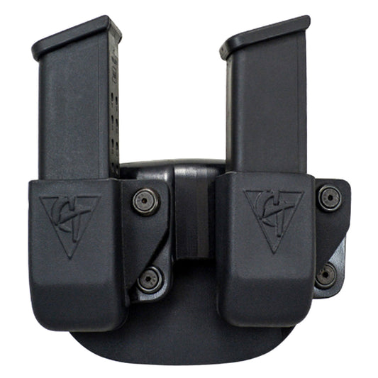 Comp-Tac C62404000LBKN Twin Mag Pouch Double Black Kydex Paddle Compatible W/ Double Stack/Most Glock Right Hand