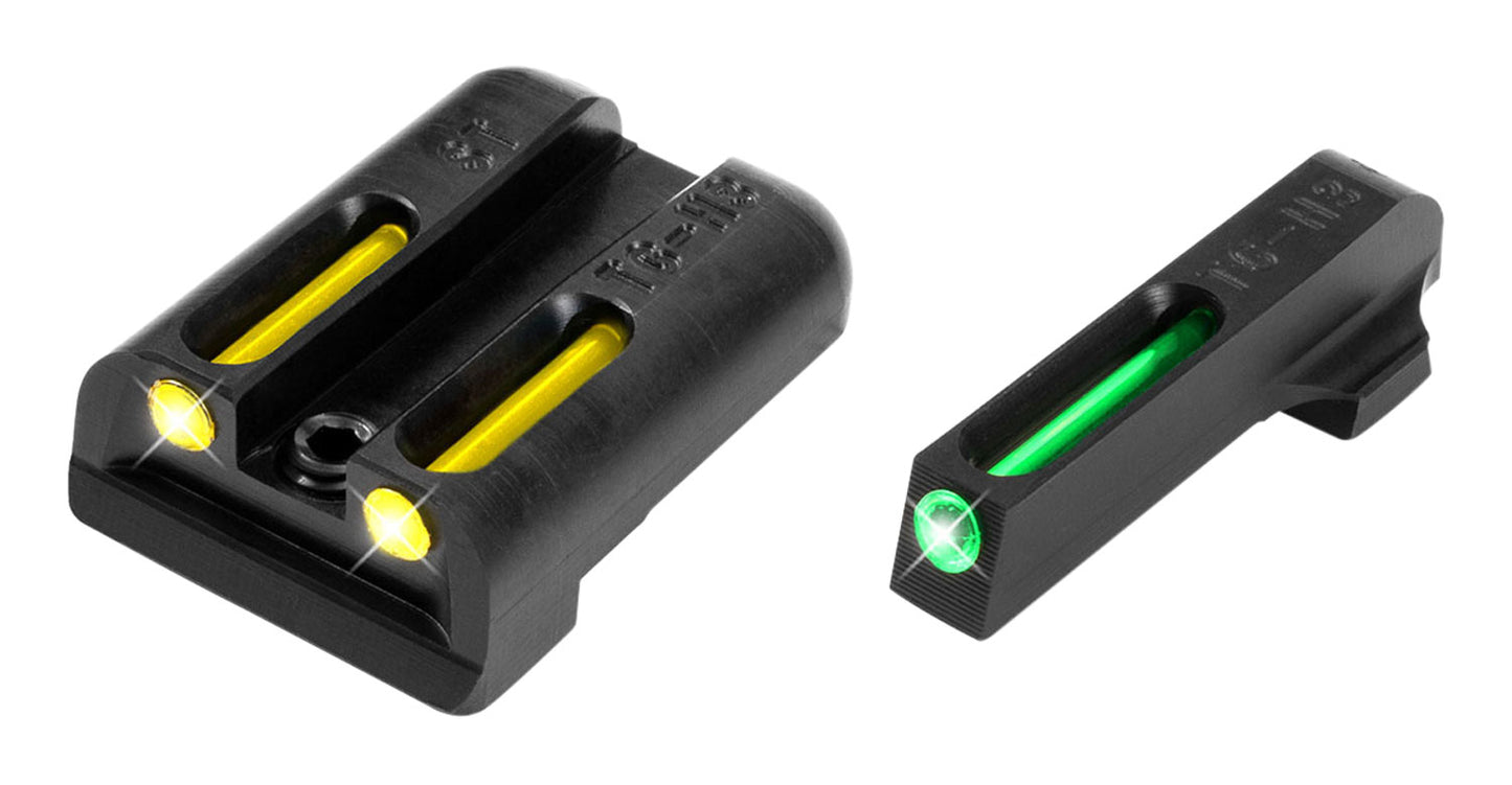 TruGlo TG131ST2Y TFO Black | Green Tritium & Fiber Optic Front Sight Yellow Tritium & Fiber Optic Rear Sight