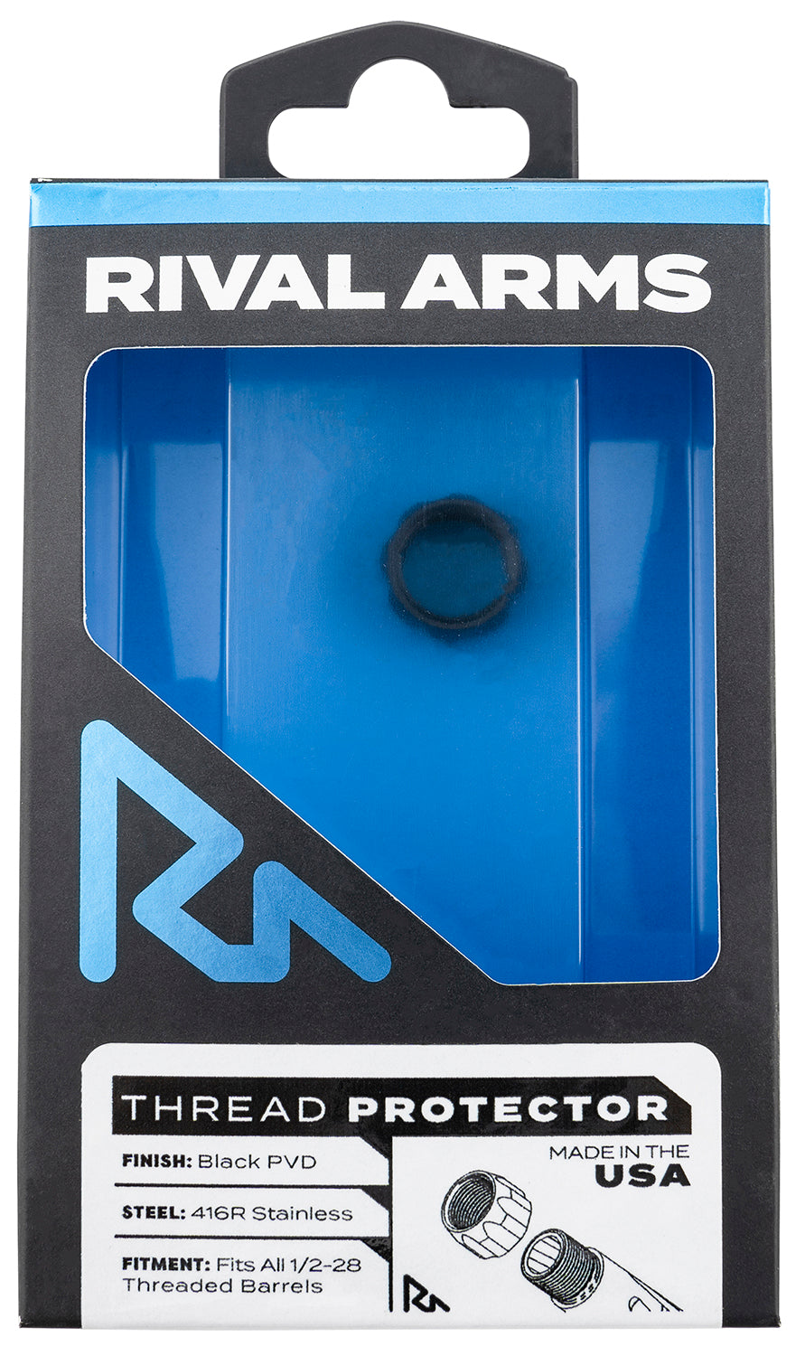 Rival Arms RA-RA300001A Thread Protector 9mm Luger Black PVD 416R Stainless Steel 1/2"-28 Tpi