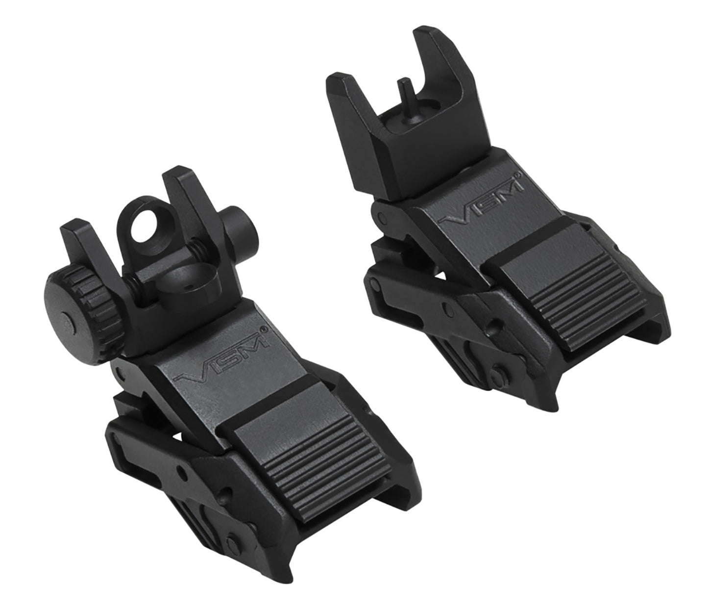 NcStar VMARFLC Pro Series Flip Up Front And Rear Sights Black Flip Up For AR-Platform