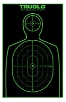 TruGlo TGTG13A25 Tru-See Handgun Target Black/Green Self-Adhesive Heavy Paper Universal Fluorescent Green 25 Pack