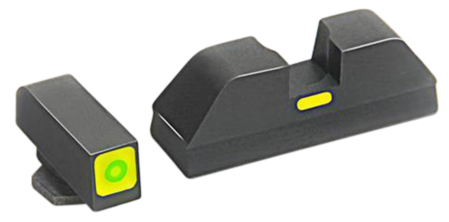 AmeriGlo GL605 CAP Sight Set For Glock Black | Green Tritium With Lumigreen Outline Front Sight With Black LumiGreen Rear Sight