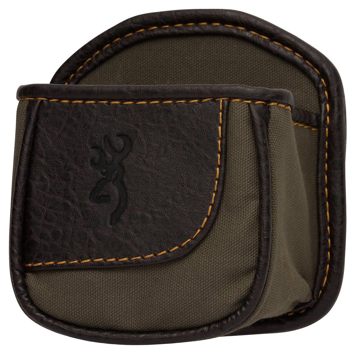 Browning 121504842 Laredo Shell Carrier Olive Canvas W/Leather Accents, Belt Clip Mount