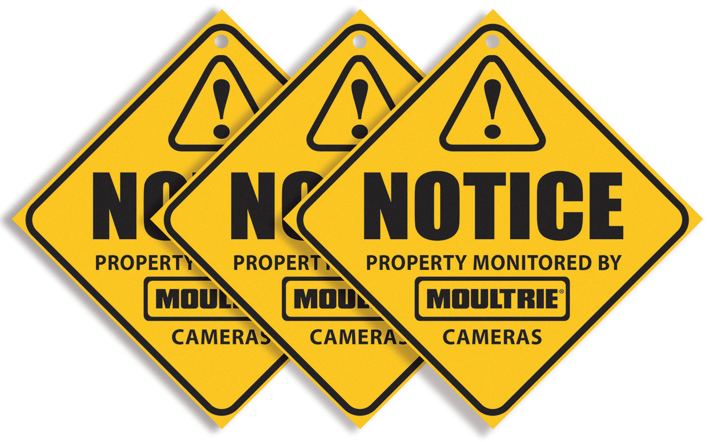 Moultrie MCA13133 Camera Surveillance Signs Yellow 3 Per Pkg