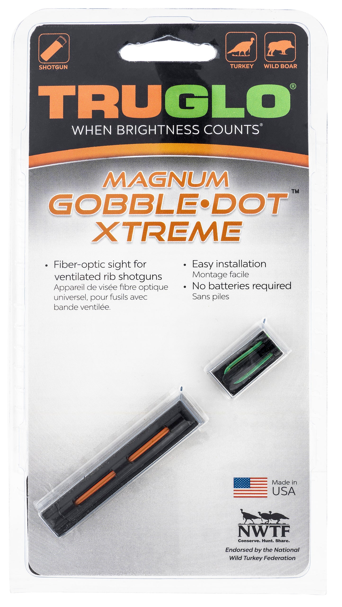 TRUGLO TG941XB Magnum Gobble-Dot Xtreme Shotgun Sight Set, 3/8"