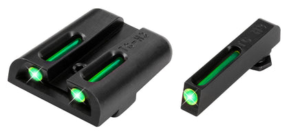 TruGlo TG131ST2 TFO Black | Green Tritium & Fiber Optic Front Sight Green Tritium & Fiber Optic Rear Sight