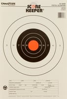 Champion Targets 45723 Score Keeper Slow Fire Bullseye Paper Hanging 25 Yds Pistol 11" X 16" Black/Orange 12 PK