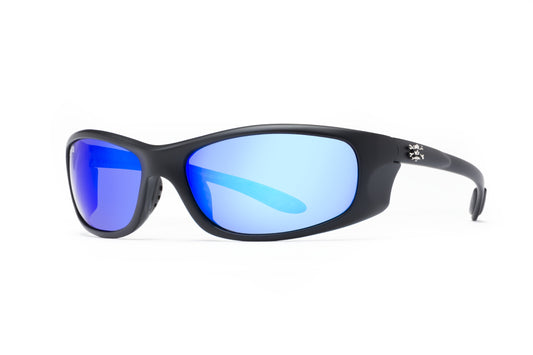 Calcutta LC1BM Los Cabos Sunglasses Matte Black Frame/Blue Mirror Lens