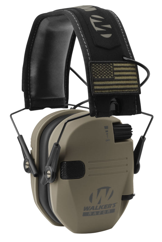 Walkers GWPRSEMPAT Razor Patriot Slim Muff 23 DB Over The Head Flat Dark Earth/Black Polymer