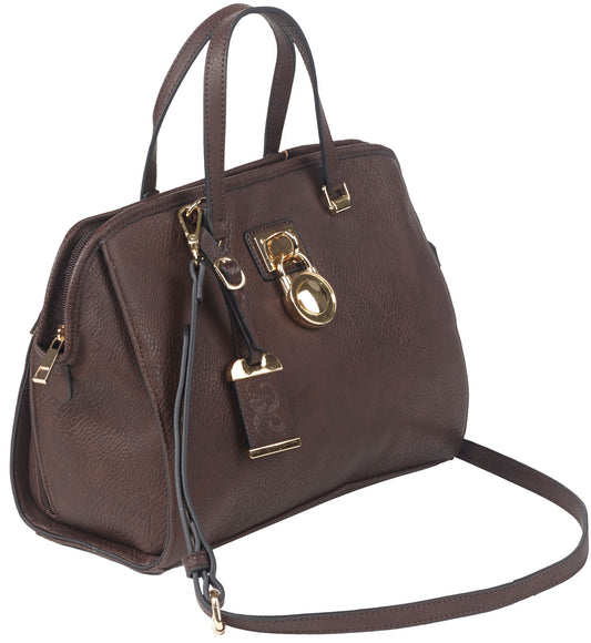 Bulldog BDP028 Satchel Style Purse Chocolate Brown Leather Satchel Most Sm Pistols & Revolvers Ambidextrous Hand