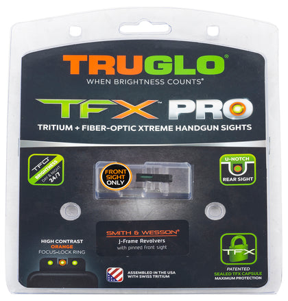 TruGlo TGTG13SJ1PC TFX Pro Black | Green Tritium & Fiber Optic Orange Outline Front Sight