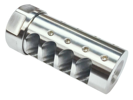 American Precision Arms G3L5830S Gen 3 Little Bastard Self Timing Brake Stainless Steel With 5/8"-24 Tpi Threads, 2.55" OAL & 1" Diameter For 30 Cal Rifle