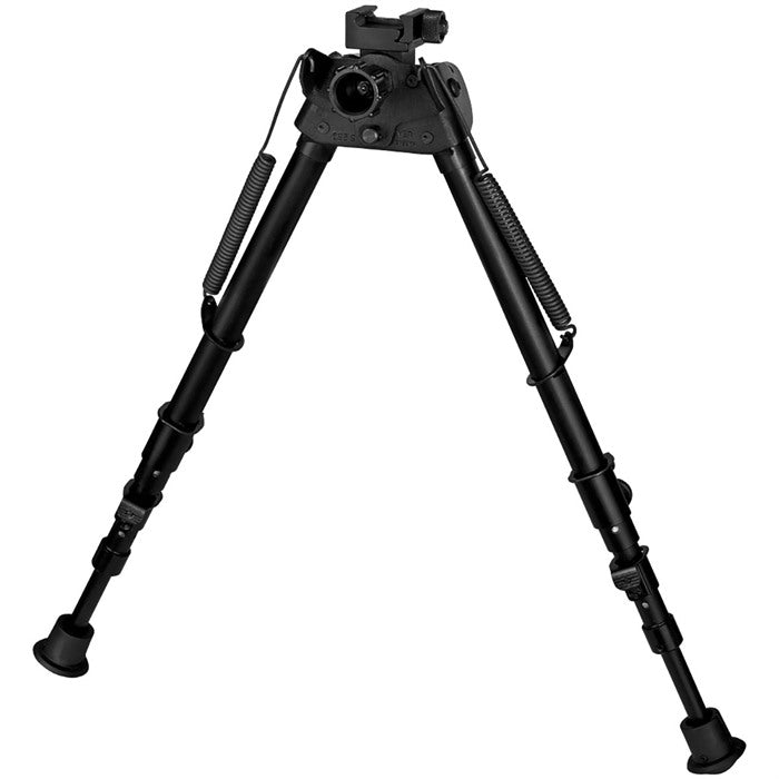 Harris Bipods S-25CP Swivel 25C Picatinny, 13.50-27", Black Steel/Aluminum, Rubber Feet