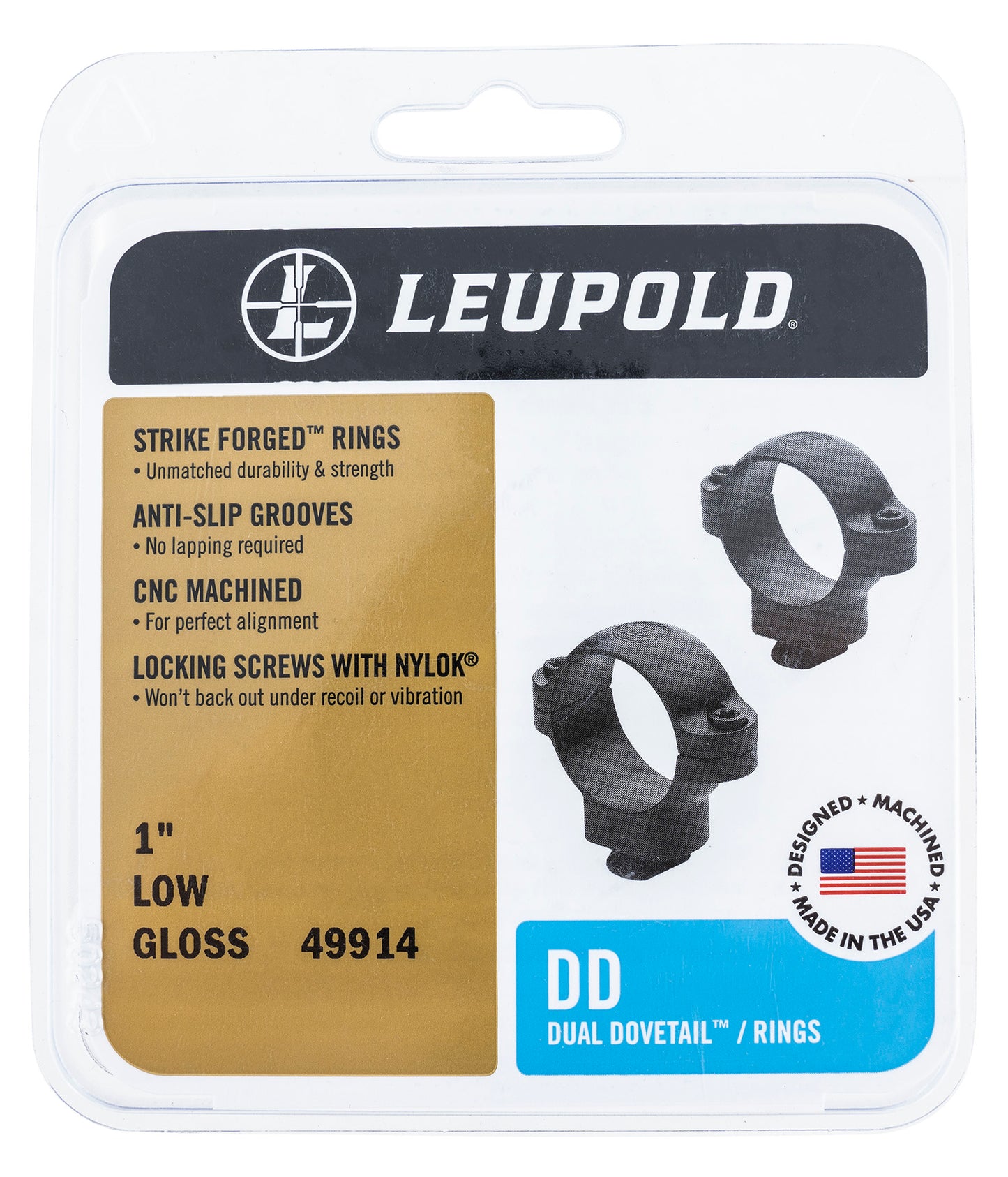 Leupold 49950 Ringmounts Black Gloss Ruger No. 1/77/11 30mm Low