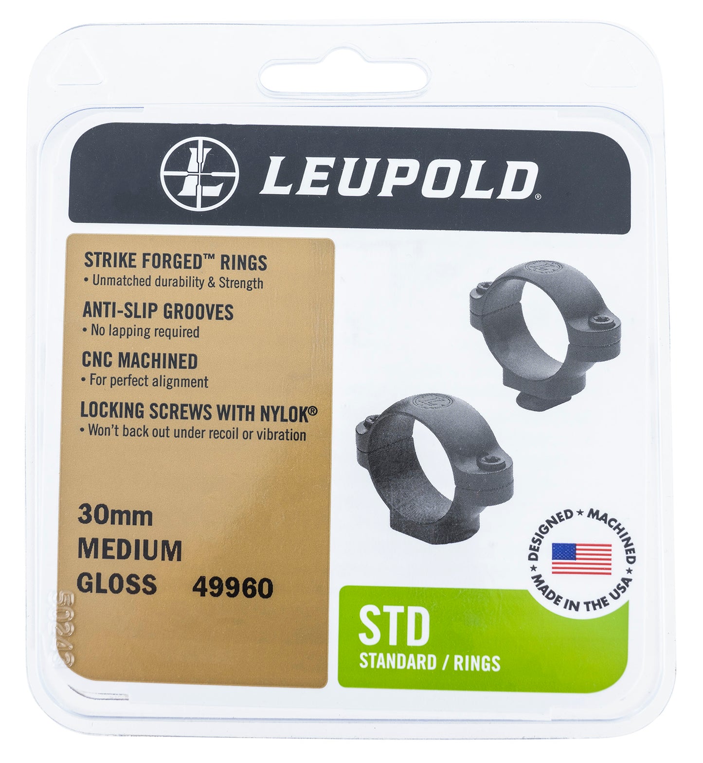 Leupold 49959 STD Scope Rings, 30mm High Matte