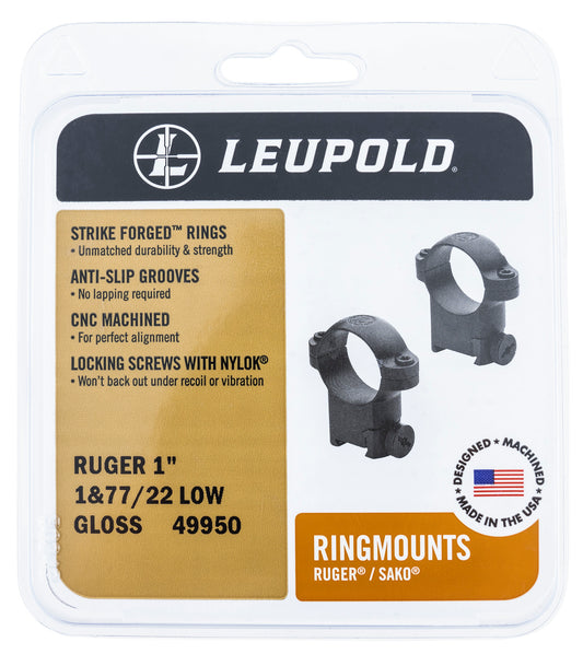 Leupold 52301 Ringmounts Matte Black Ruger M77 1" Extended High