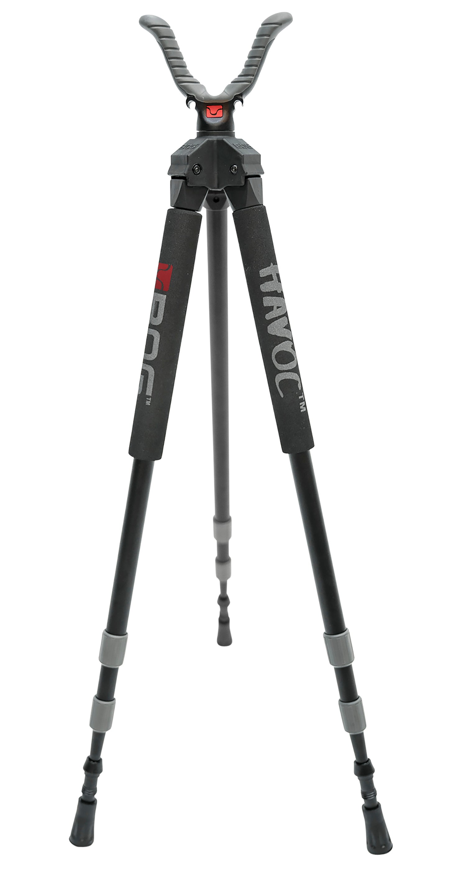 Bog-Pod 1100479 Havoc Tripod Made Of Black Finish Aluminum With Foam Grip, Rubber Feet, 360 Degree Pan & 22-50" Vertical Adjustment