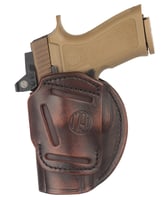 1791 Gunleather 4WH6VTGR 4-Way IWB/OWB Size 06 Black Leather Belt Clip Compatible W/Glock 21/Walther PDP Ambidextrous