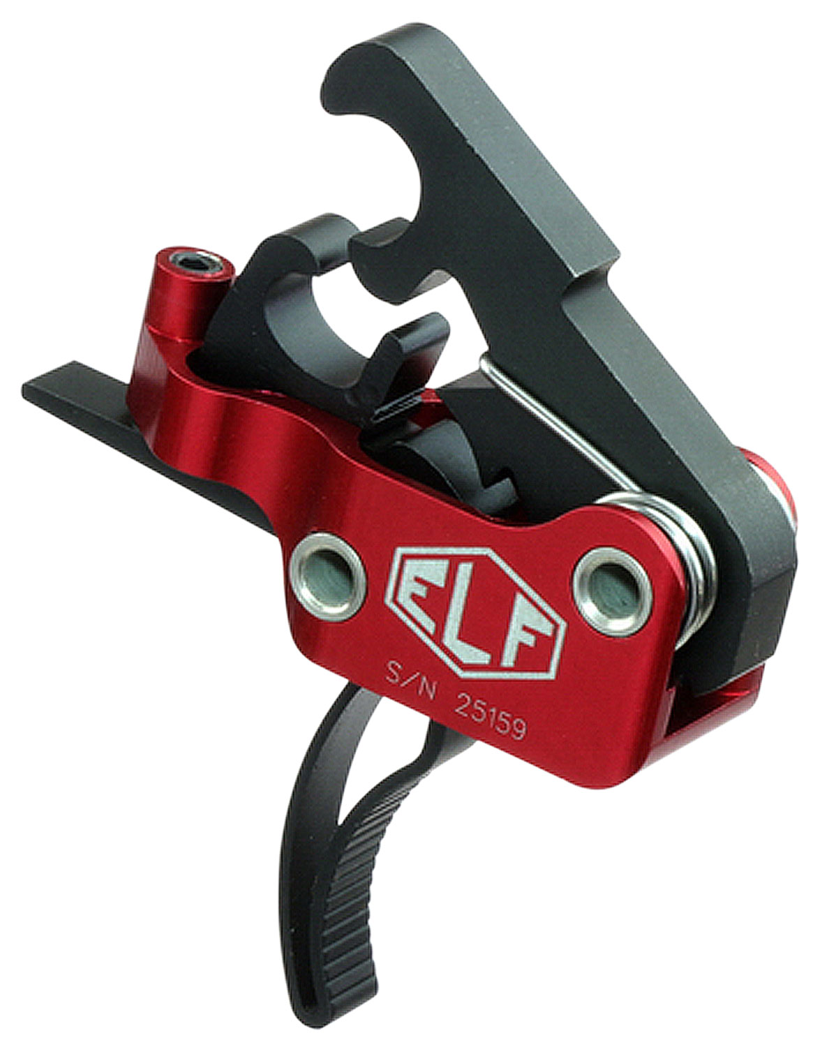 Elftmann Tactical SERVICE-C Service Trigger AR-15 Black/Red Drop-In Curved 4-7 Lbs