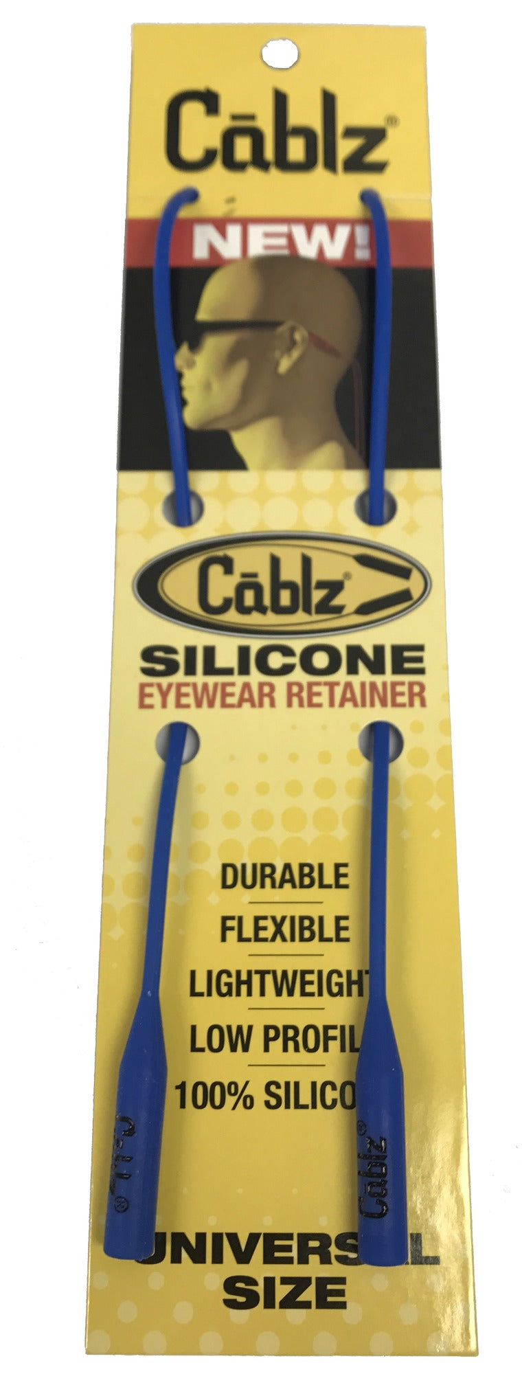 Cablz SIliconeBlu Silicone Eyewear Retainer, 16" Length, Blue