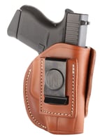 1791 Gunleather 4WH2CBRR 4-Way IWB/OWB Size 02 Classic Brown Leather Belt Clip Compatible W/Ruger LCP/S&W Bodyguard/Glock 42/43/43X Right Hand