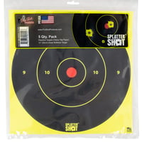 Pro-Shot 12BGREENTG12PK SplatterShot 12" Bullseye Hanging Heavy Paper Black/Red Impact Enhancement Yes White 12 PK