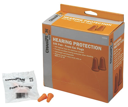 Champion Targets 40959 Molded Ear Plugs 32 DB In The Ear Contouring Orange Foam 100 Pair