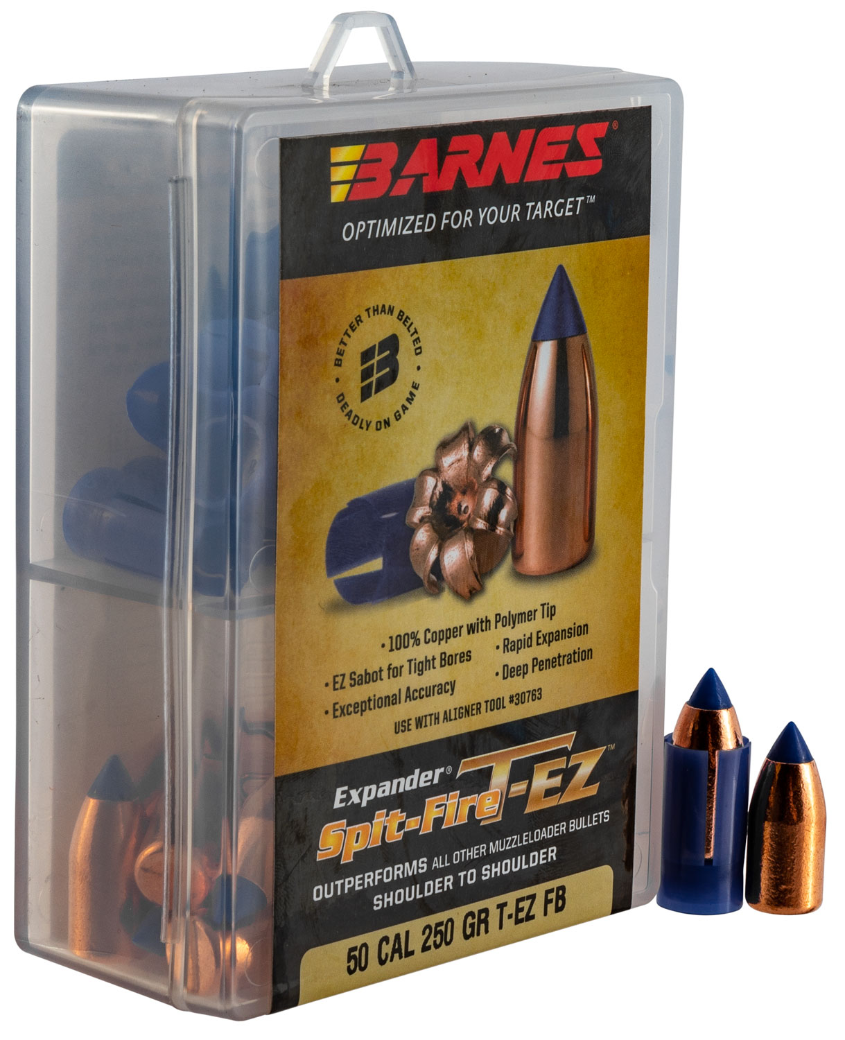 Barnes Bullets 30601 Spit-Fire T-EZ Muzzleloader 50 Cal Spit Fire T-EZ FB 250 Gr 24rd Box