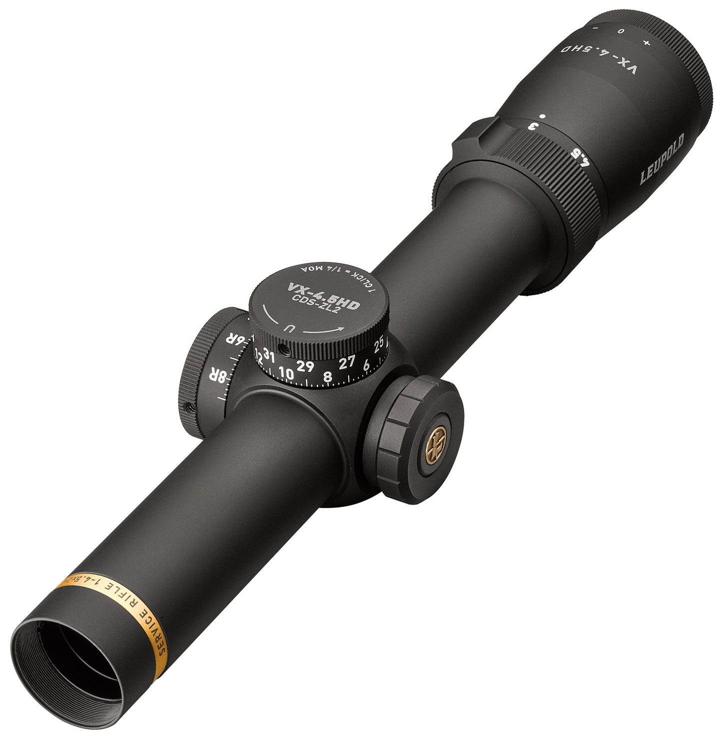 Leupold 176281 VX-4.5HD Service Rifle Competition Matte Black 1-4.5x24mm 30mm Tube Illuminated FireDot Bull-Ring Reticle