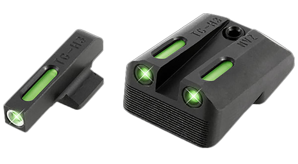 TruGlo TG13NV1A TFX Black | Green Tritium & Fiber Optic White Outline Front Sight Green Tritium & Fiber Optic Rear Sight