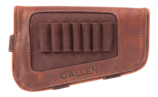 Allen 8517 New Castle Buttstock Cartridge Carrier Brown Leather 7rd Capacity Rifle Buttstock Mount