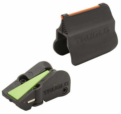 TruGlo TGTG940 F.A.S.T. Universal Shotgun Sights Black | Red Fiber Optic Front Sight | Green Ramp Rear Sight