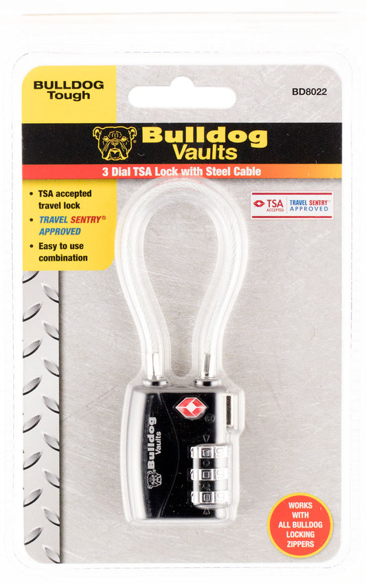 BULLDOG TSA LOCK W/STL CABLE NON-CA