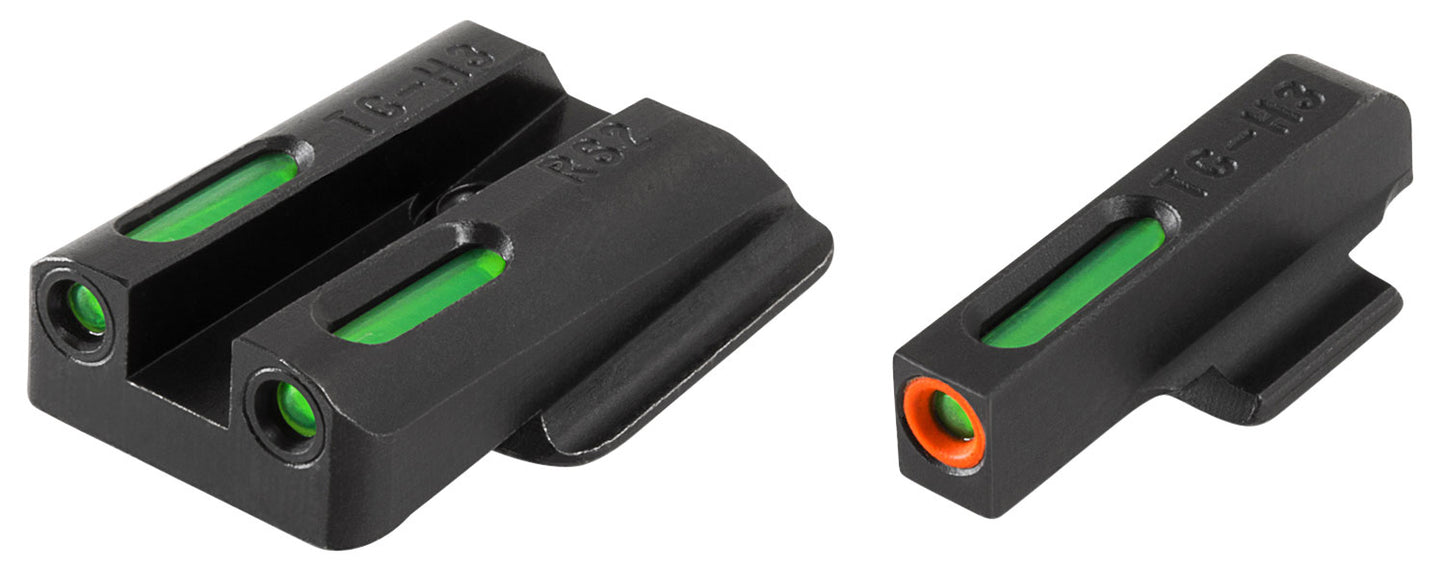 TruGlo TG13RS2PC TFX Pro Black | Green Tritium & Fiber Optic Orange Outline Front Sight Green Tritium & Fiber Optic Rear Sight